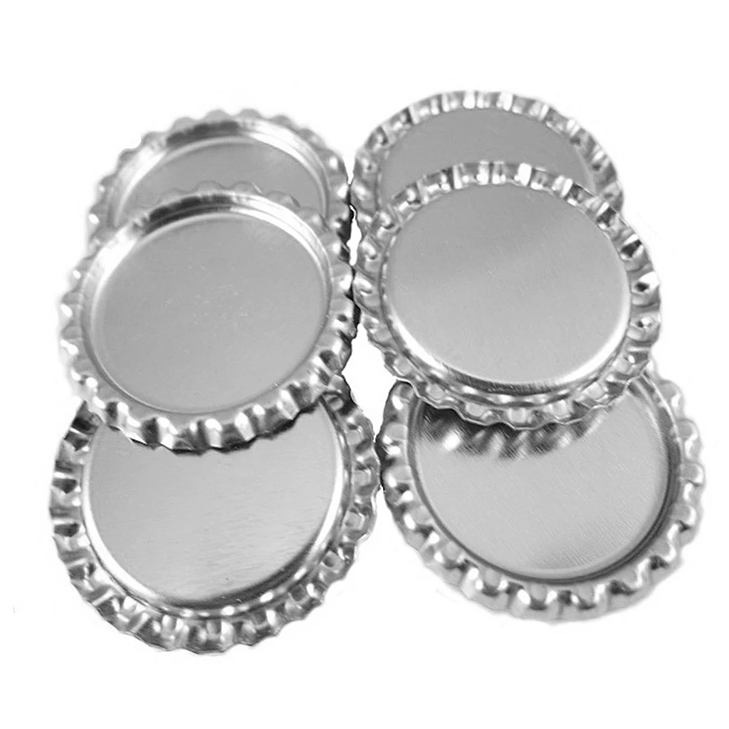 100 Flat Flattened Metal Bottle Cap Jewelry Craft Scrapbook DIY Chrome Silver 1\