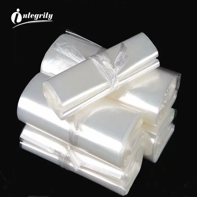 INTEGRITY-bolsa de plástico transparente para embalaje de cosméticos, embalaje termorretráctil para regalo, POF, todos los tamaños, parte superior abierta, 50-100 unidades