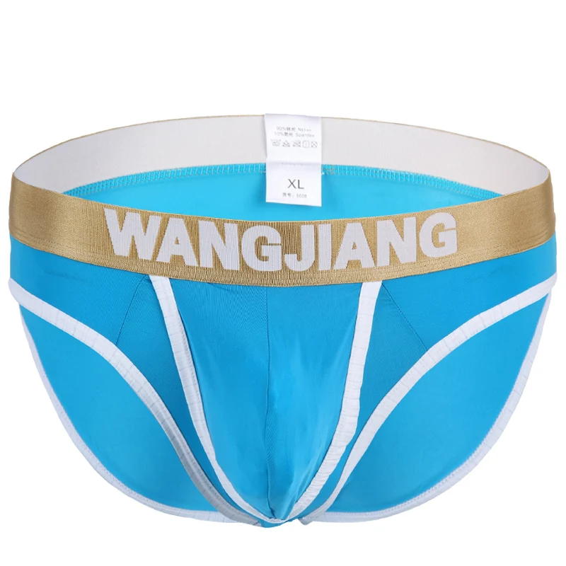 Open Front Sexy Men Underwear Big Penis Hole Mens Briefs Low Waist Wangjiang Underpants Pouch Ice Silk Panties Breathable Hot