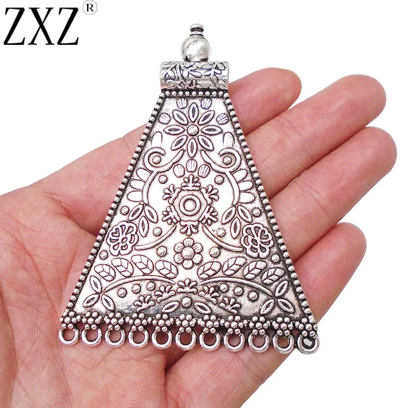 ZXZ 2pcs Large Tribal Ethnic Bohemian Boho Connector Pendants for Necklace Jewelry Making Findings Components