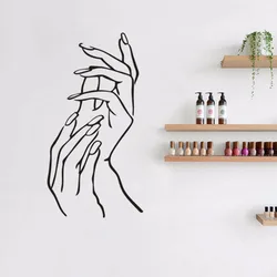 Nails Hand Wall Sticker Murals Nails Polish Pattern Wall Vinyl Decal Beauty Manicure Nail Salon Window Vinyl Sticker Gift AZ499