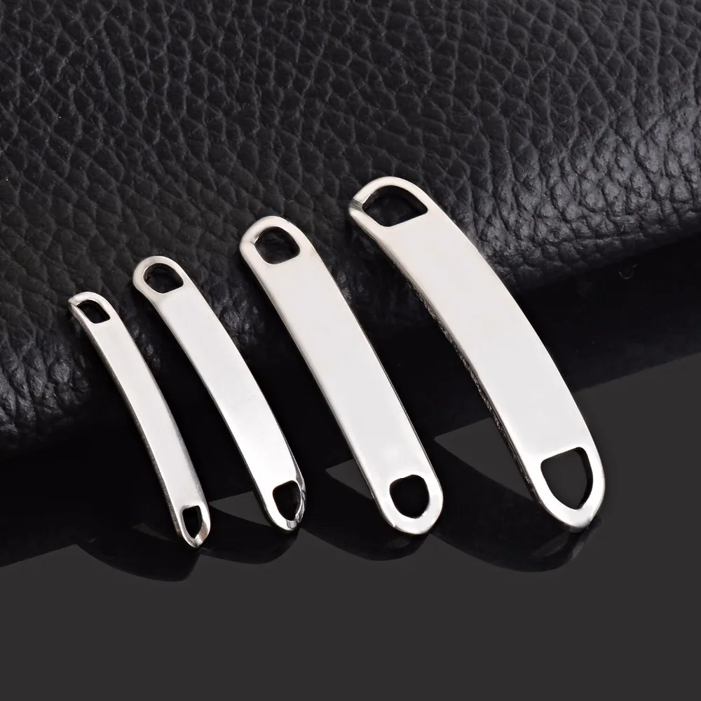 Stainless Steel Connectors For Jewelry Making Blank Bar Hand Stamping Tags Engraved DIY Bracelet Necklace 10pcs/pack