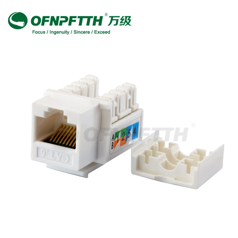 CAT6 UTP Keystone Martinetti 90 Gradi 8P8C Spina Modulare