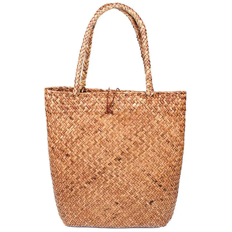 Knitted Straw Bag For Women Tote Summer Bohemia Women\'s Handbags Solid Shoulder Beach Bag Shopping