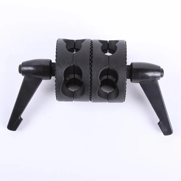 Dual Head Grip Swivel Head Holder Bracket for Studio flash Reflector Boom Arm