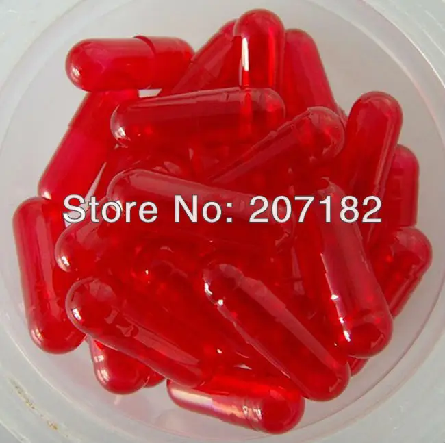 

(10,000pcs/pack) 0# Translucent Red Color Hard Gelatin Empty Capsule---Cap and Body Separated