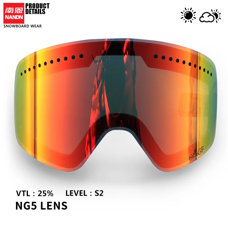 NANDN SNOW Ski lens double layer anti fog and anti UV400 suitable for NG5