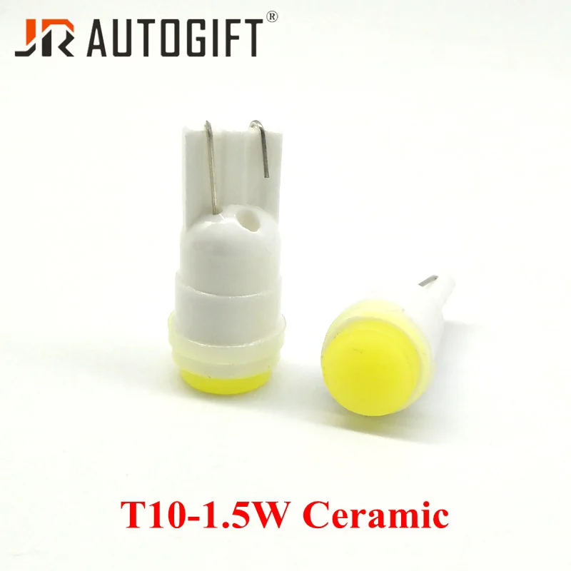 100PCS 12V/24V T10 1.5W Ceramic Car Interior LED T10 W5W 168 Wedge Door Instrument Side Bulb Lamp Car Light Plate Light White