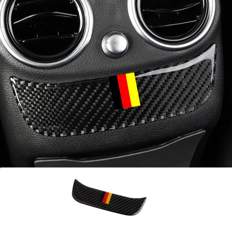 Carbon Fiber Rear Air Outlet Sequins Trim For Mercedes Benz E Class W213 2016-2018 Rear Cigarette Lighter Panel Decoration