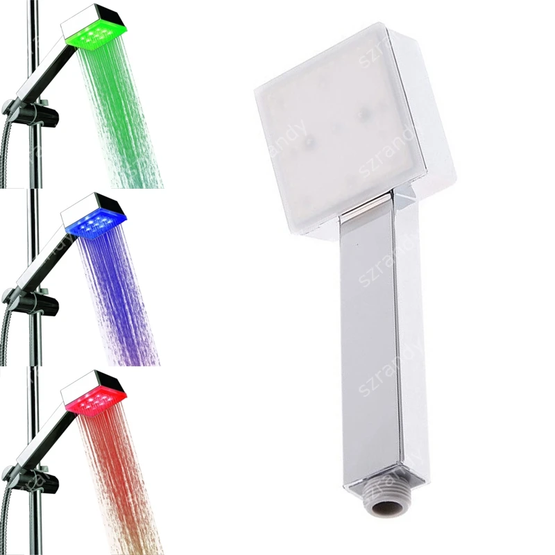 High Pressure Square Bathroom Restaurant Popular and Portable LED Color Shower