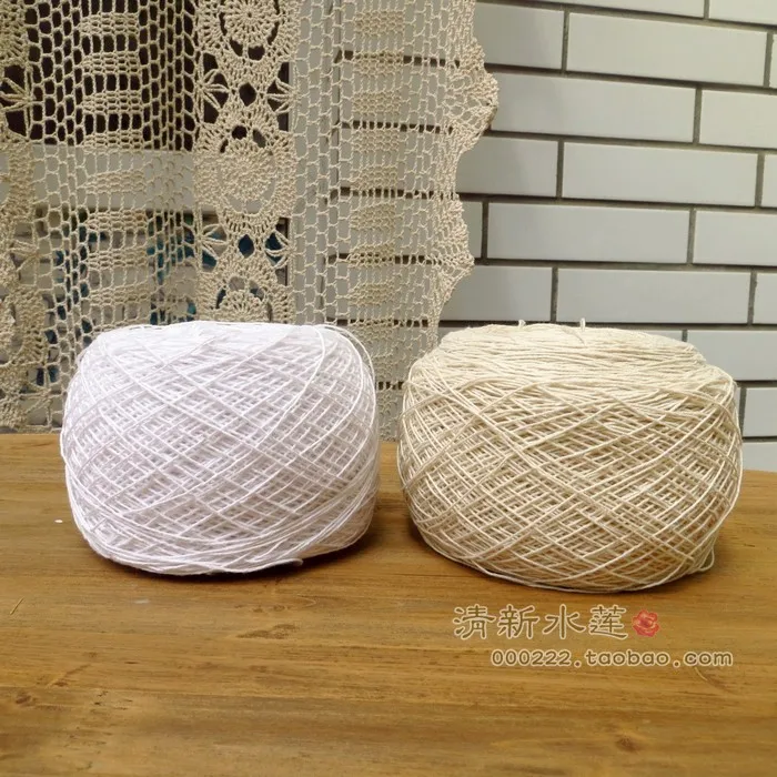 10-4 shares hand crochet lace DIY tablecloth woven mat White Beige pure old cotton 250 grams