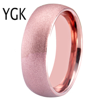 8mm Women Ring Rose Golden Tungsten Carbide Ring Sandblasted Wedding Band Classic Men Jewelry Anniversary Gift Drop Shipping