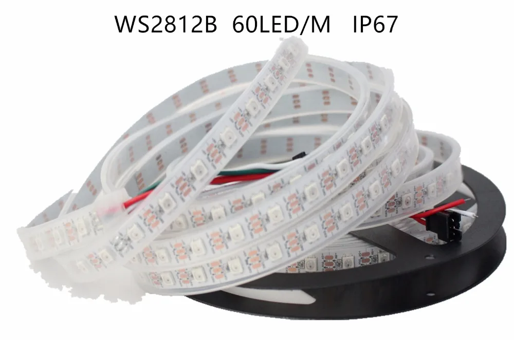 

5M Built-in WS2812B Full Color LED strip,60 LED 60 pixels/m, IP67 Waterproof Raspberry Pi Pixel matrix Display Arduino led strip