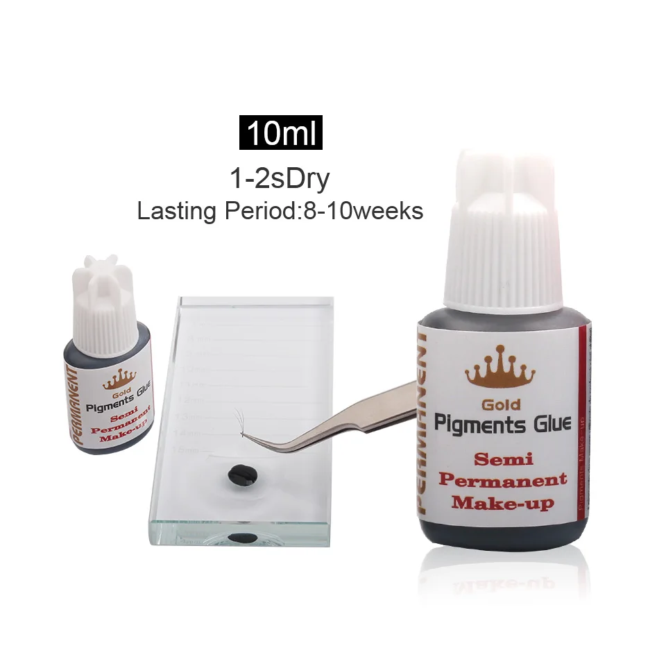 1s-2s Fast Drying Lashes Glue 10ml for Individual Eyelash Extension Gold Pigments Glue Semi Permanent  false Eyelash Adhesive