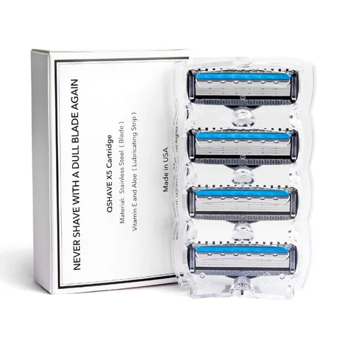Лезвия для бритвы QShave X5, 4 шт. - острые и долговечные — фото устройства