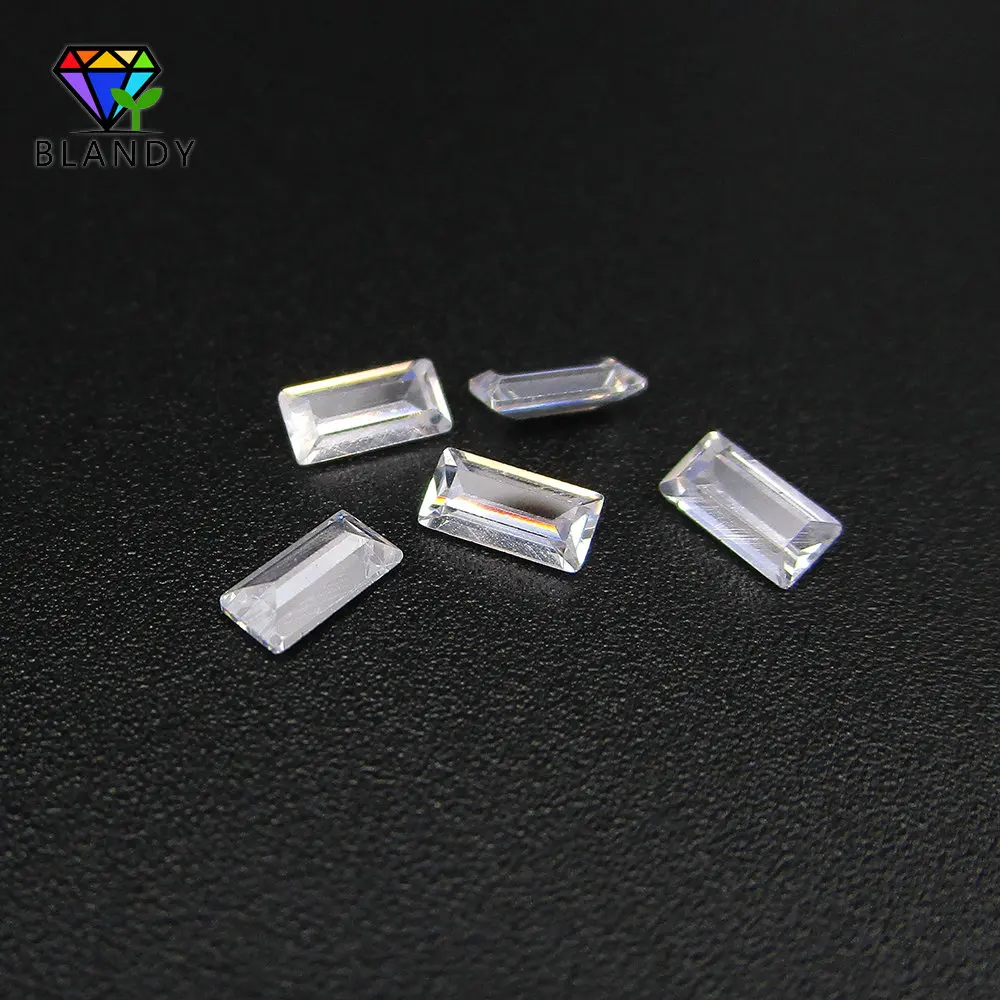 Free Shipping 2.5*5mm~7*9mm 5A Rectangle Shape Baguette Cut White Cubic Zirconia CZ Stone Loose Synthetic Gems For DIY Jewelry