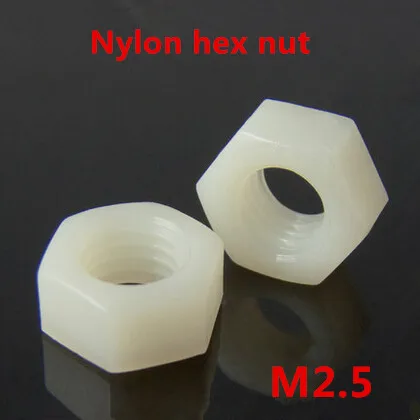 

1000pcs M2.5 Nylon Hex Nut Metric Machine Hexagon Nuts DIN934