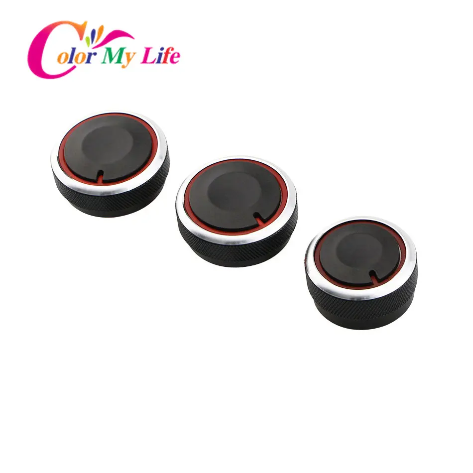 3pcs Fit for Hyundai Elantra Verna Switch Knob Knobs Heater Climate Control Buttons Dials Frame Ring A/C Air Con Accessories