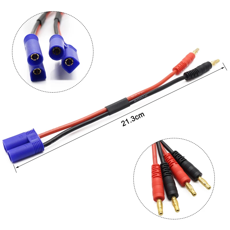 EC5 connector to 4.0mm banana plug with 14AWG Soft Silicone 150MM cable DZ0112