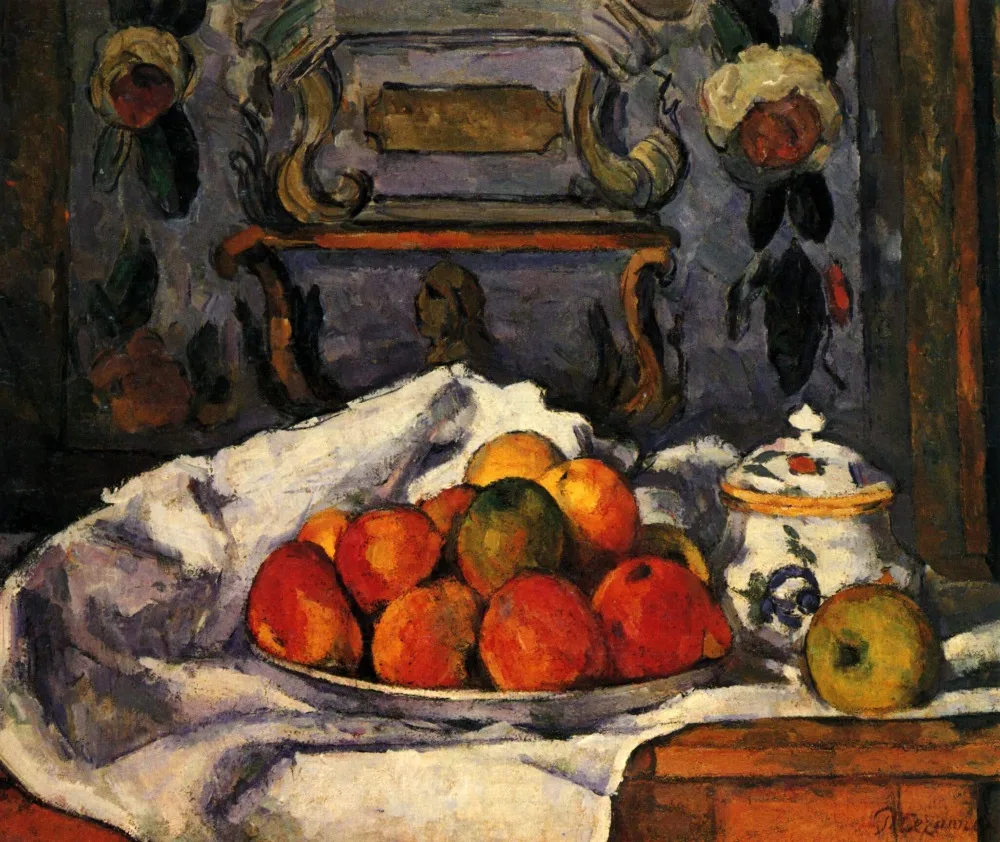 

Handmade Oil Painting Reproduction on linen canvas,dish-of-apples-1879 BY paul Cezanne ,Free Shipping ,TOP quality