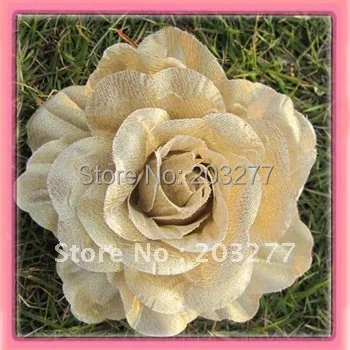 24 pcs/lot 5 warna untuk memilih 4 ''rose glitter kain bunga ekor kuda dan bros pin