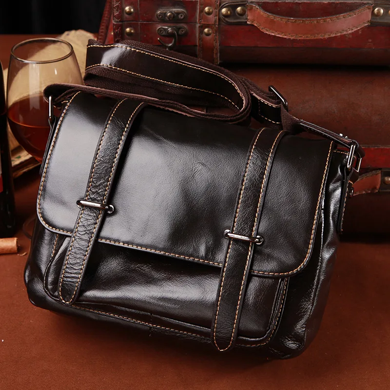 New Luxury Brand High Quality Men Bags Vintage Crossbody Bags Business Messenger Bag Leather For Men Casual Shoulder Bag Bolsa