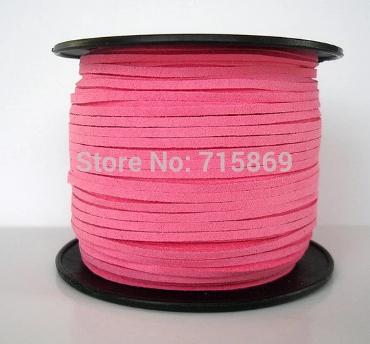 

Dark Pink Color 100 Yard Faux Suede Cord Leather Lace Jewelry Making Beading Thread- for necklace and bracelet Free Ship