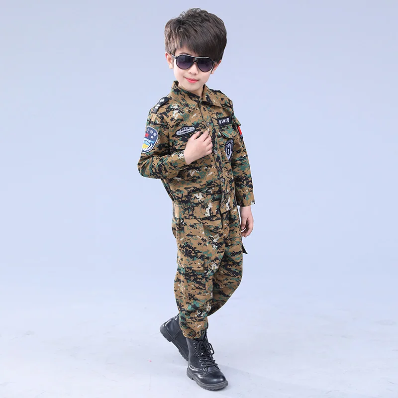 Children Boy Airsoft Military Tactical Uniform Teenager Camp Camouflage Army Training Costume Girl Kids Camouflage Uniform 90