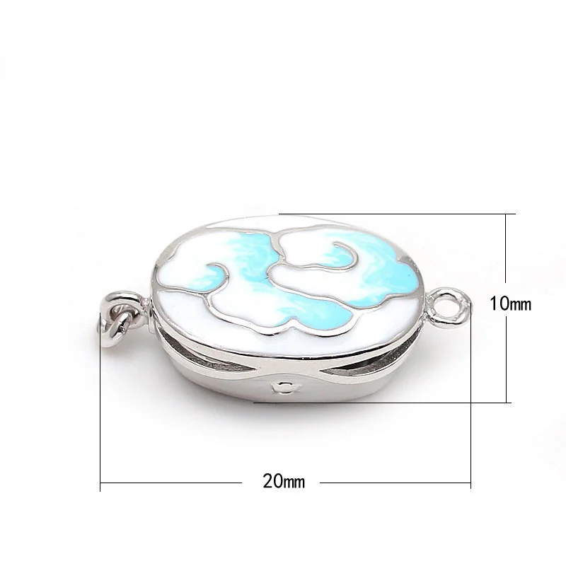 New Propitious Cloud Pattern Enameled 925 Sterling Silver Box Clasps For Pearl Gemstone Necklace Bracelet Jewelry SC-BC215