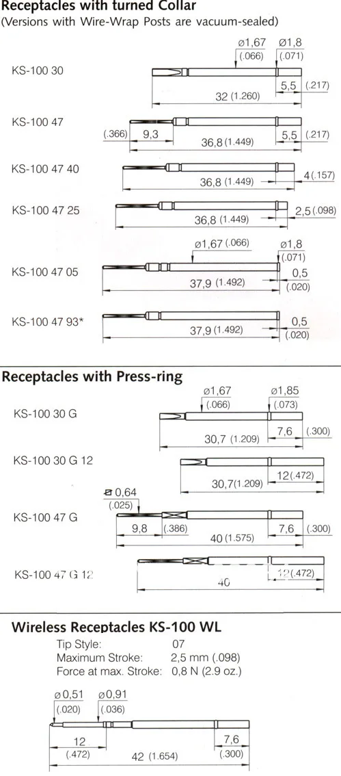 100PCS/LOT 100% ORIGINAL INGUN GKS-100-306-180 GKS-100 306 180 A 2000 Spring Test Probe Pogo Pin made in Germany