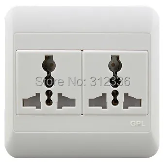 

Free Shipping 6 Holes 6U10A safety protection wall Socket standard 10A multifunction socket Universal Socket