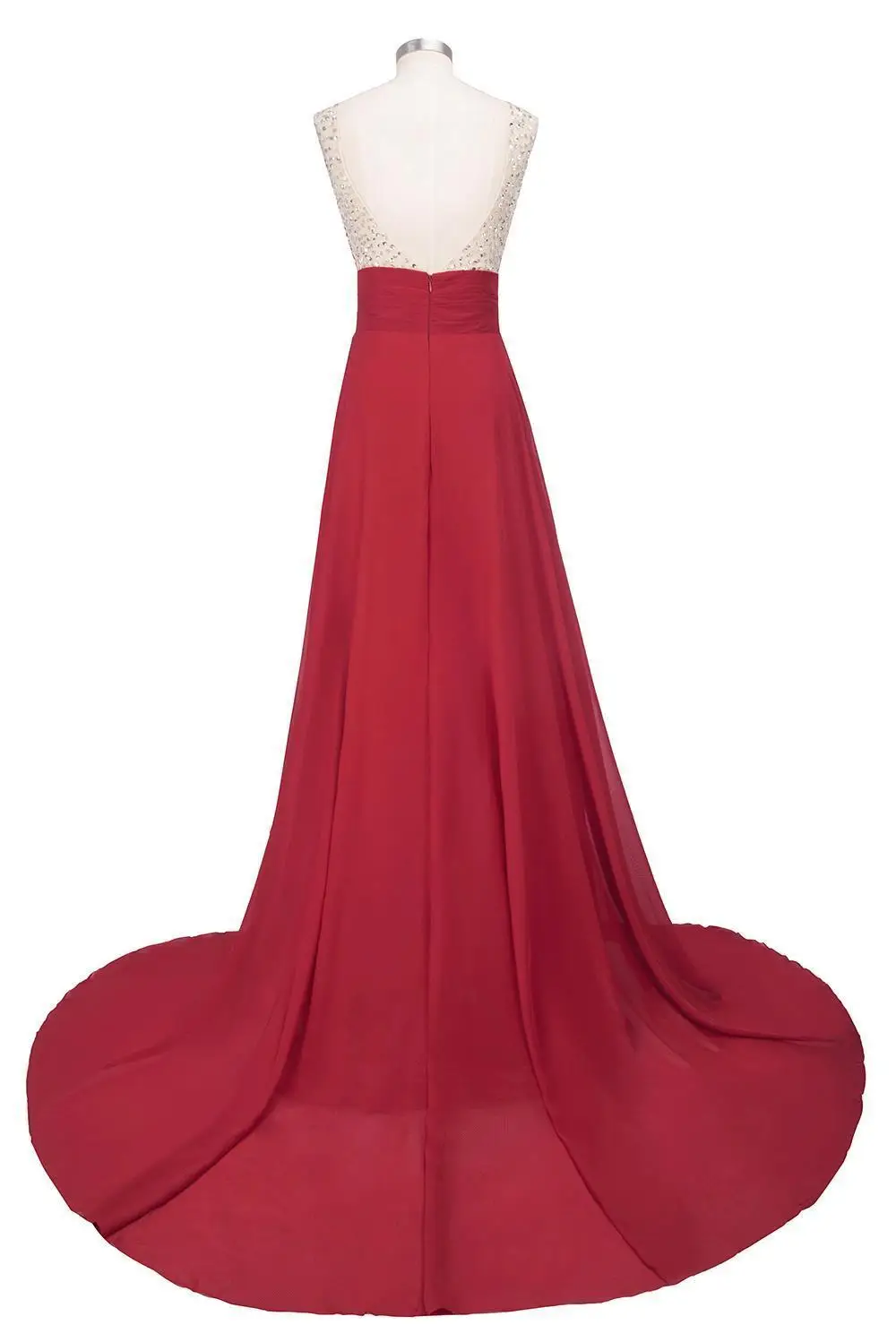 Auf lager Günstige Lange Chiffon Rot lila Brautjungfer Kleider A-Line Vestido De Festa De Casamen pailletten Formale Party Prom Kleid