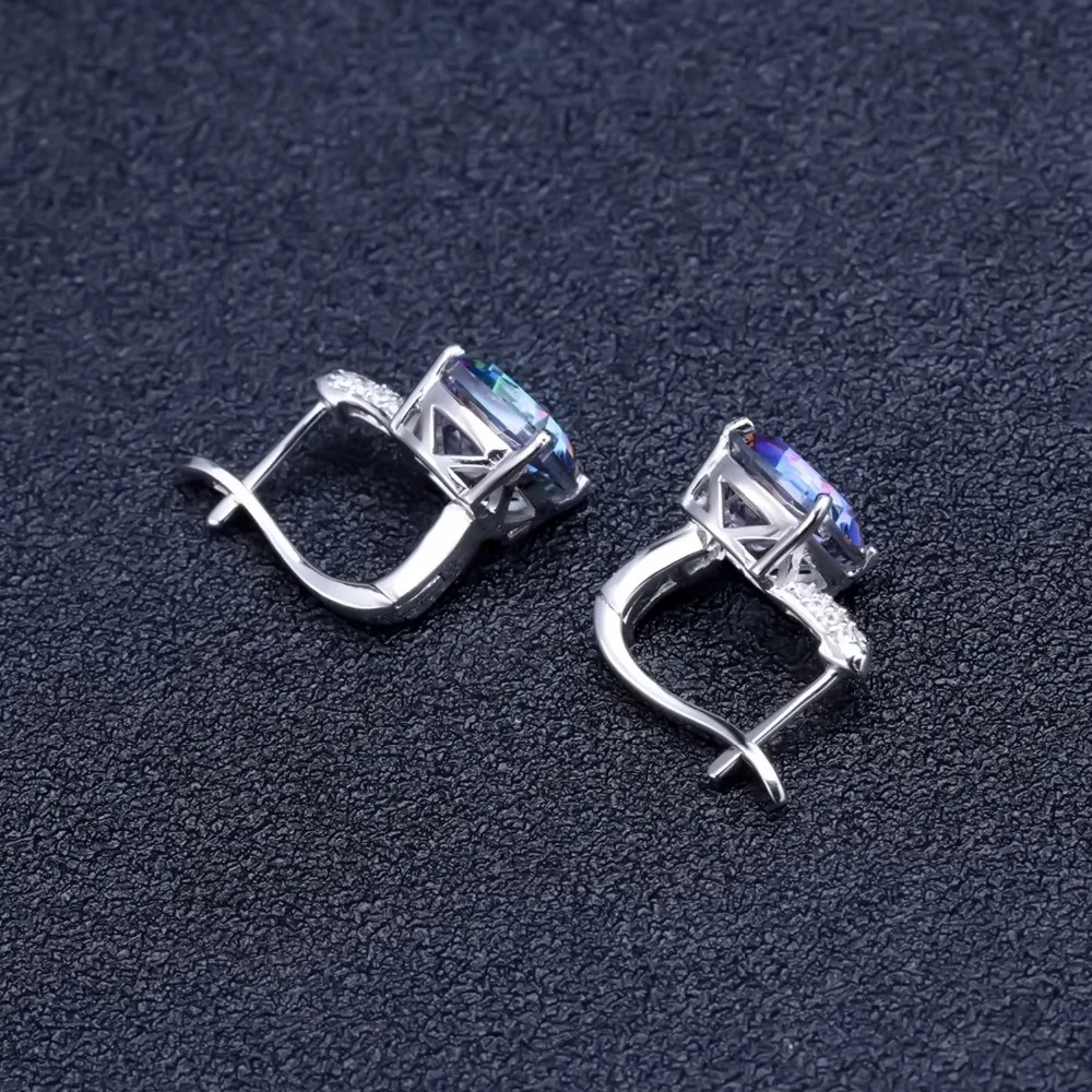 GEM\'S BALLET 7.33Ct Natural Blueish Mystic Quartz 925 Sterling Silver Vintge Gemstone Stud Earrings for Women Fine Jewelry