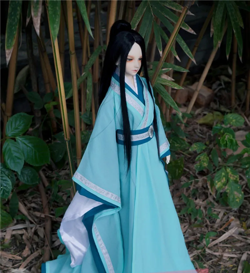 1/3 1/4 1/6 Bjd SD Puppe Perücke Hochtemperatur Schwarz mit einem Pferdeschwanz gerade BJD Super Dollfile für Puppenhaar