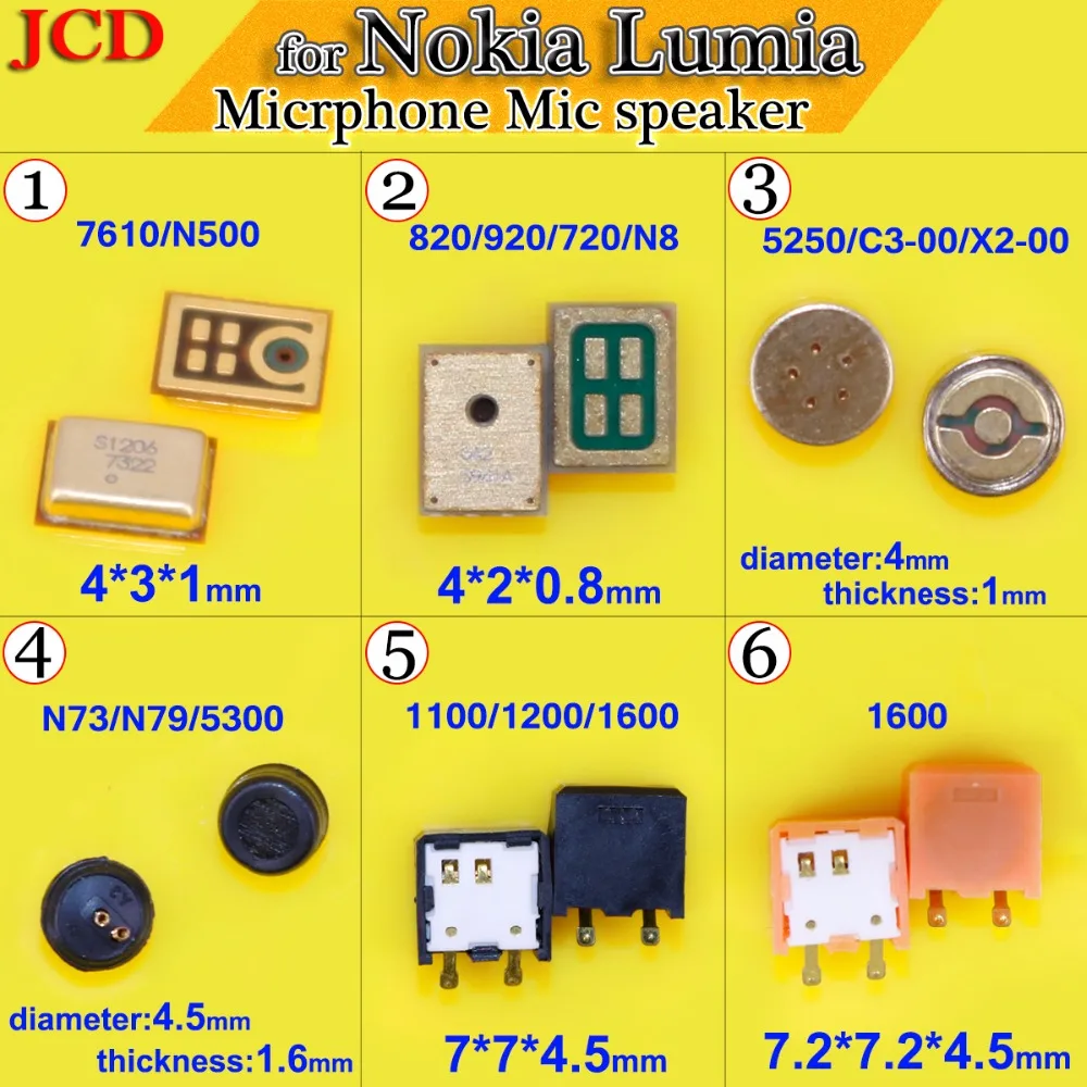 JCD New Microphone Mic Inner Receiver Repair Part For Nokia Lumia 5250 / C3-00/ X2-00 1600 1200 etc Microphone parts for nokia