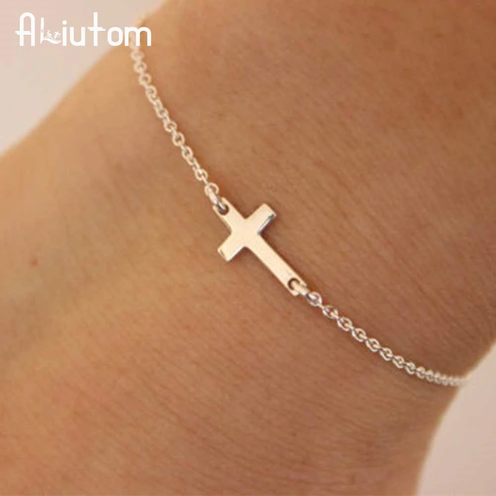 ALIUTOM-pulsera de cadena cruzada para mujer, joyería de moda, 2020