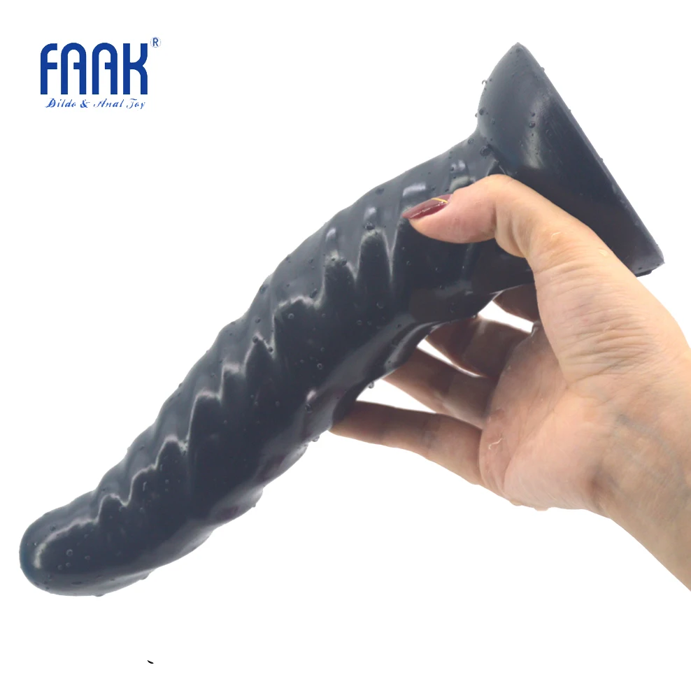 FAAK curved butt plug silicone dildo 2018 sex products waves surface big long anal plug with suction cup g spot stimulate flirt