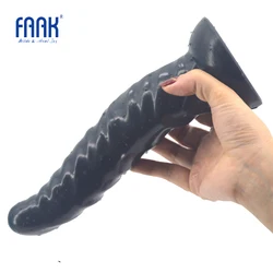 FAAK curved butt plug silicone dildo 2018 sex products waves surface big long anal plug with suction cup g spot stimulate flirt