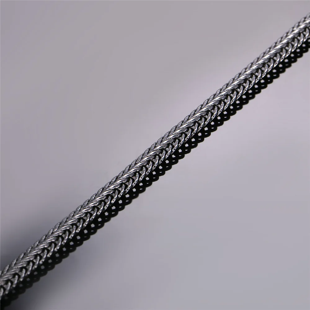 U7 Men Long Necklace Black Trendy  6MM 6 Size Unique Foxtail Chain Necklaces & Pendants Men Fashion Jewelry N561