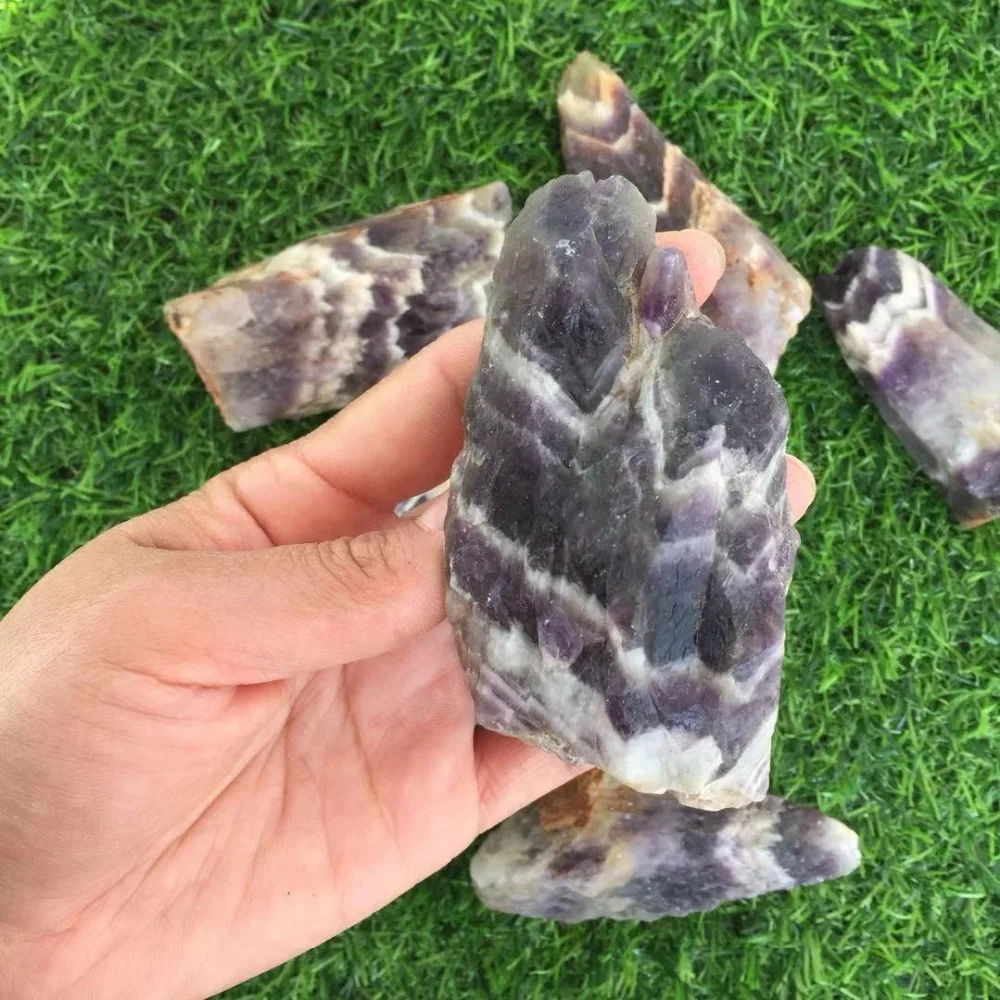 1pcs beautiful Natural rough dream amethyst Crystal gemstone healing chevron crystal stone wholesale home decor Madagascar