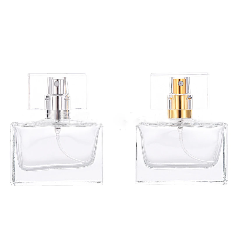 

Hot Market 30ml Glass Empty Perfume Bottle Square Spray Atomizer Refillable fragrance Bottle 30 ml For Travel Size