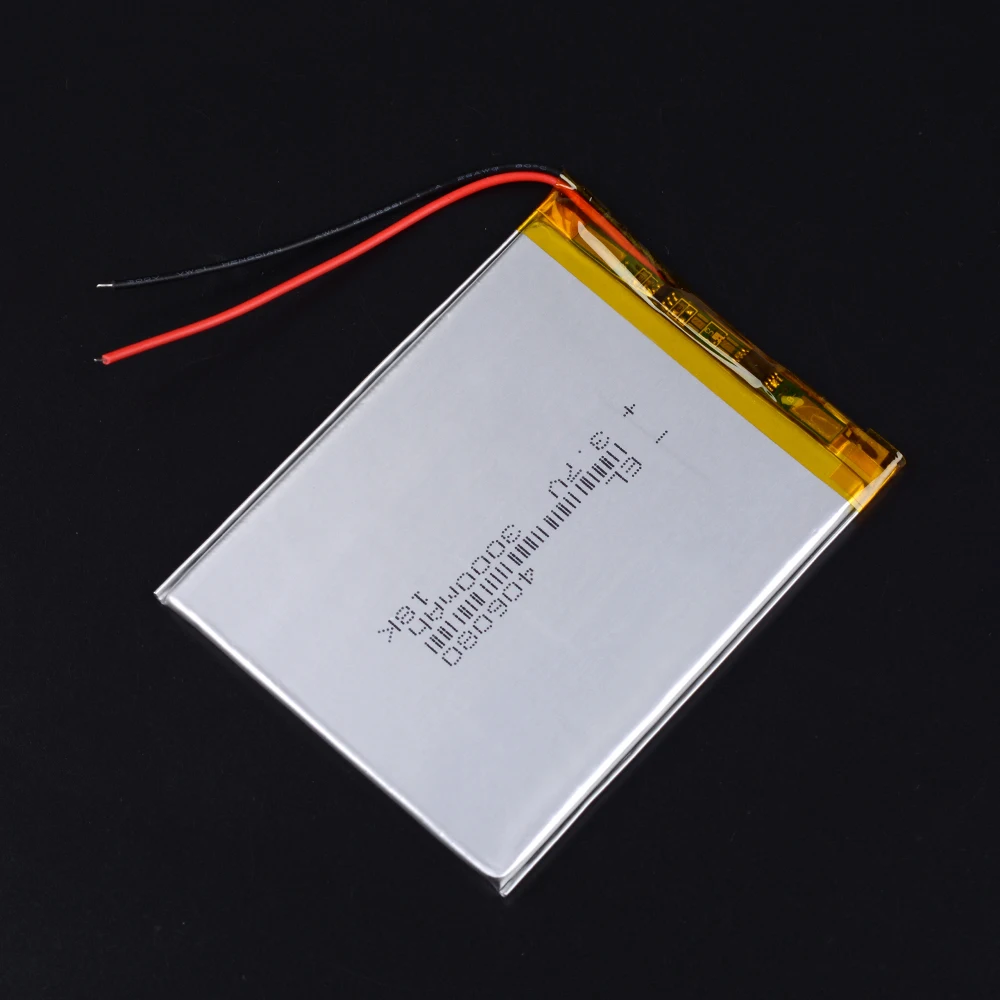 10 шт./лот 406080   3,7 В 3000 мАч перезаряжаемая литий-ионная полимерная батарея для электронной книги КПК портативный DVD 395979