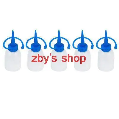 5 Pcs 30ml Experiment Squeeze Measuring Bottle Dispenser w Blue Cap