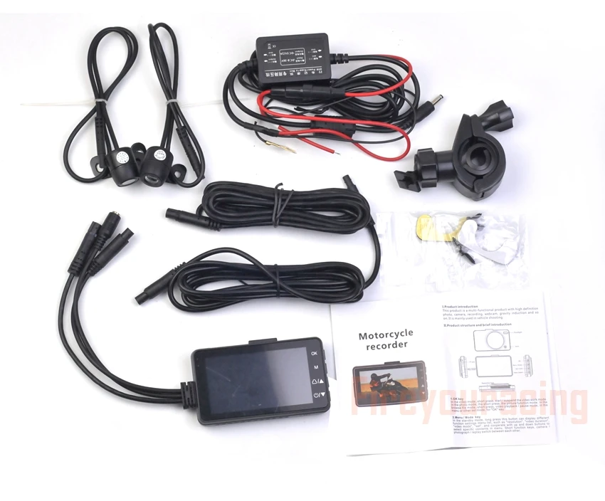 HD Motorcycle Dual Camera DVR Motor Dash Cam with Special Dual-track Front Rear Recorder Motorbike Electronics Moto Waterproof