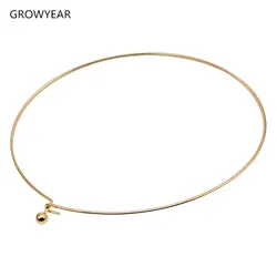 gold color ball pendant torques necklace stainless steel jewelry women thin wire torques