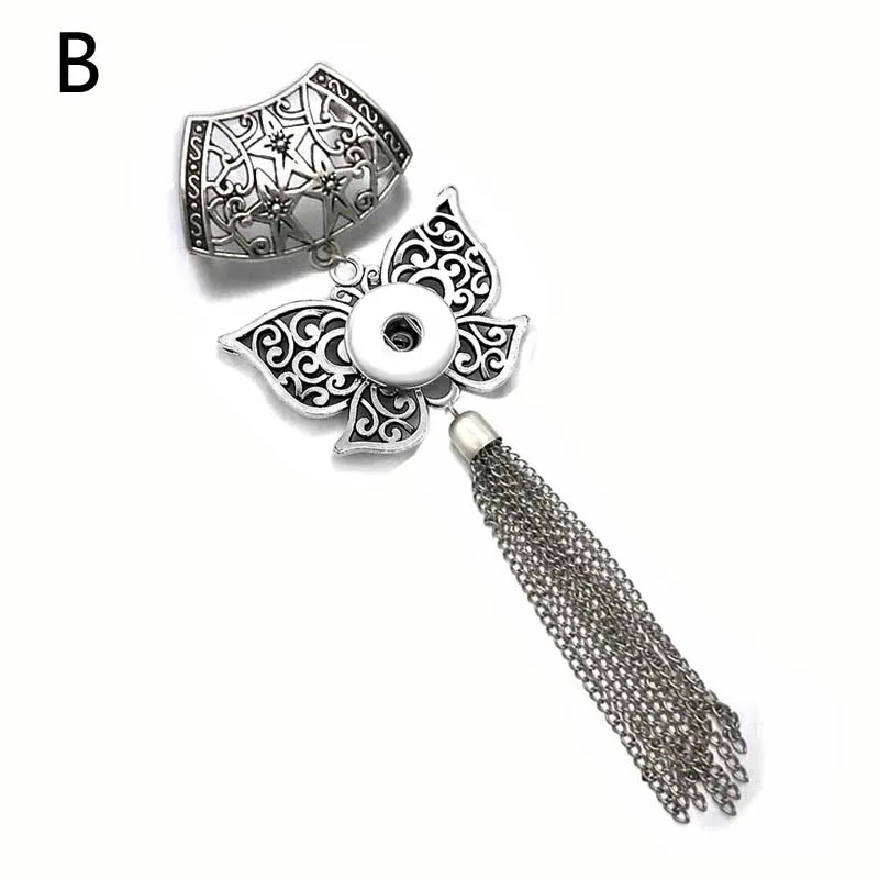 Hot Bohemia Interchangeable 002 Fashion Flowers Fit 18mm Snap Button Scarf Buckle Scarf Clips For Women Bracelet Jewelry Gift