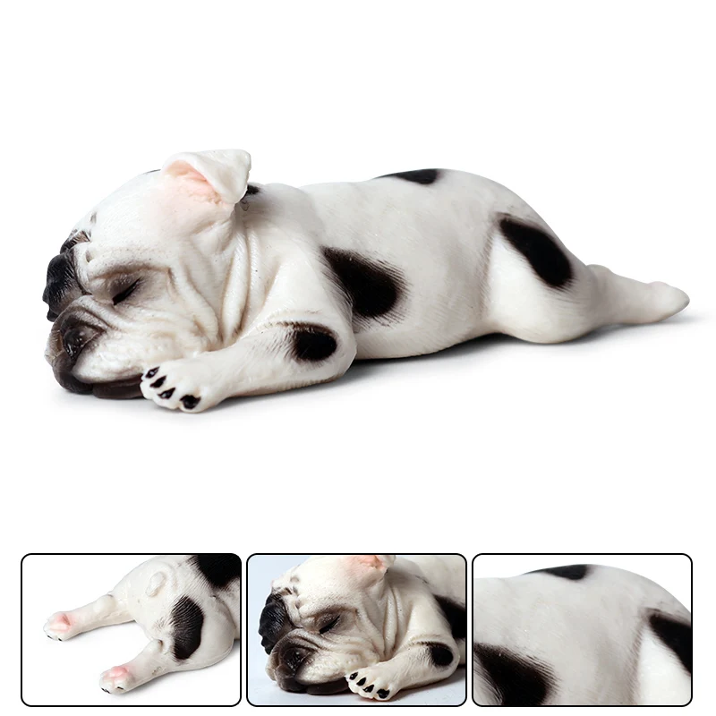 Oenux Schöne französische Bulldogge, Tiere, süßer Welpe, Schlaf, fauler Hund, Actionfiguren, Modellfigur, PVC, Heimdekoration, Bildungsspielzeug – Detail 2