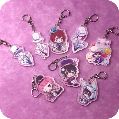 Game Ensemble Stars Yuuki Makoto Isara Mao Subaru Hokuto Key Holder Keychain Double Print Keyrings Portachiavi Pendant Llavero