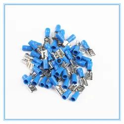 100PCS FDD Female Insulated Electrical Crimp Terminal for Blue 16-14 AWG Connectors Cable Wire Connector FDD2-250