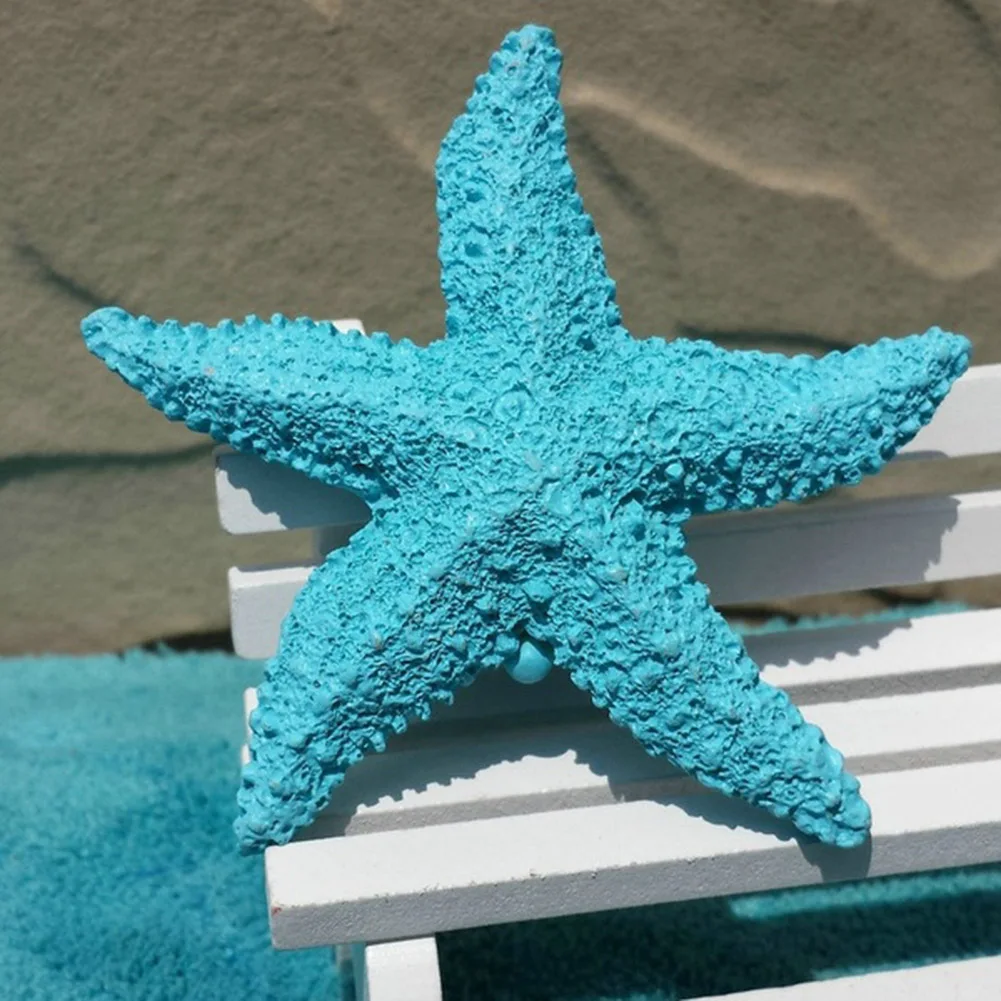 New 2Pcs Fish Tank Ornament Mediterranean Resin Sea Stars Mini Starfish Wall Ornaments Aquarium Home Decoration Beach Wedding De